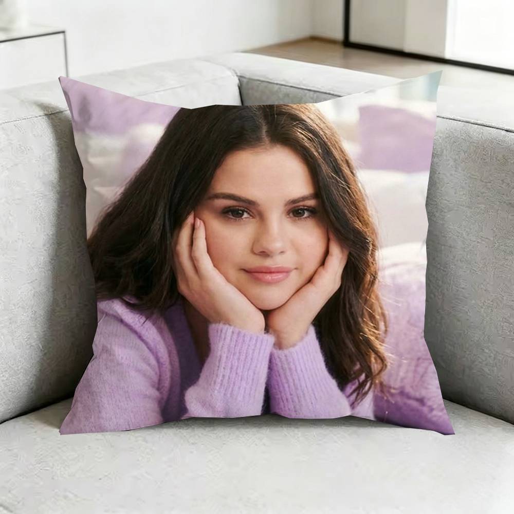Selena GomezZ Pop Idol Square DoubleSided printed Pillow Case Bedroom Bedside Pillow Sofa Cushion Cover Gift