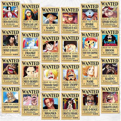 24 Stück hochwertige One Piece Pirates Wanted Poster 14,3 x 21 cm