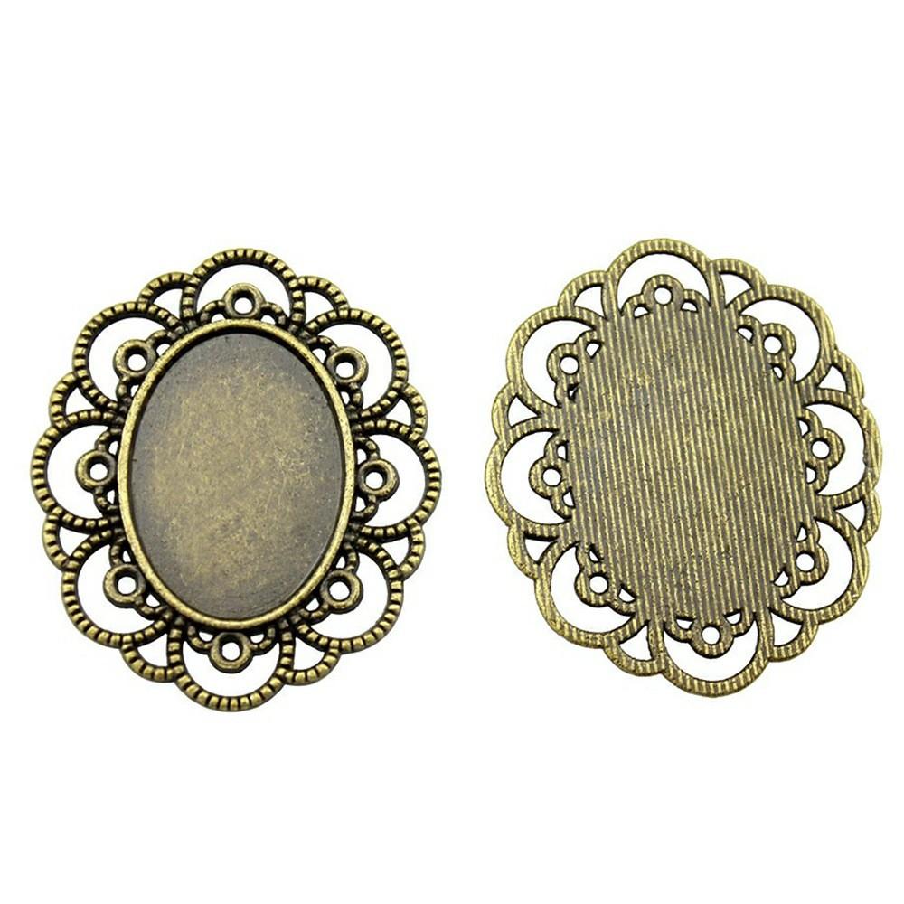 Bezel Connectors For Resin Crafts Fit Oval 13x18mm Photo Glass Dome Frames