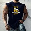 Men Sleeveless Tank Top Loose Fit Casual Streetwear Beer Festival Graphic Printed Muscle Shirt Summer Vacation Workout Gym Vest