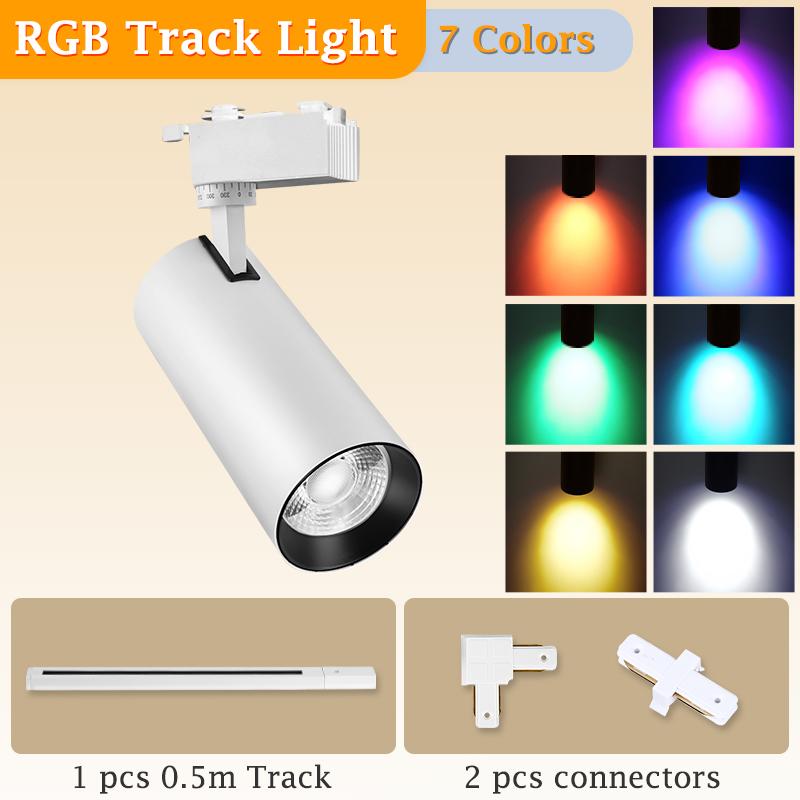 RGB Track Light Hanging Chandelier Ceiling Lamps Home Living Room Clothing Lamps Store Lighting LED RBG Track Spotlight Spot Led