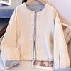 Women's Spring Round Neck Cropped Baseball Jacket