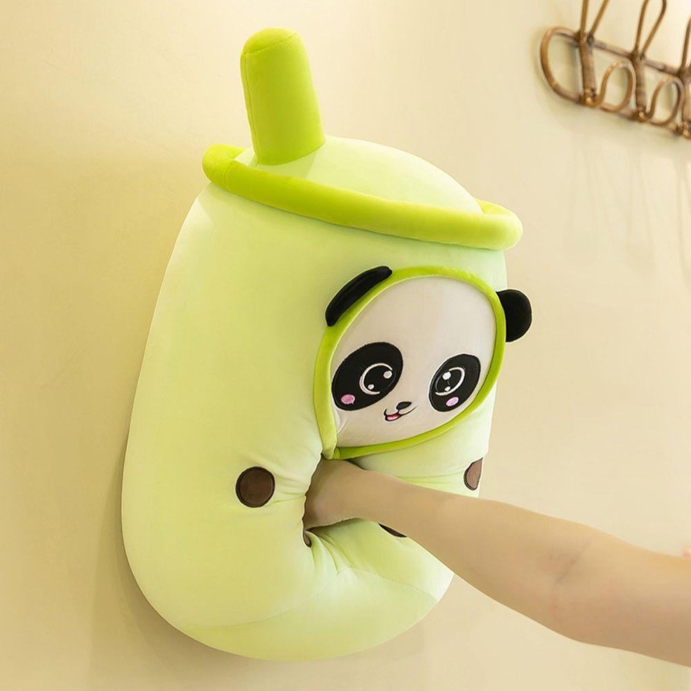 Plush Pillow Kids Toys Panda Plushie Toy Stuffed  Doll Milk Tea Cup Plush Toy Tea Cup Cushion