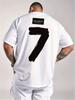 100% Pure Cotton Summer Men's Fashionable Casual Loose Sports Trend Pattern Printed Round Neck Short Sleeved T-shirt Top