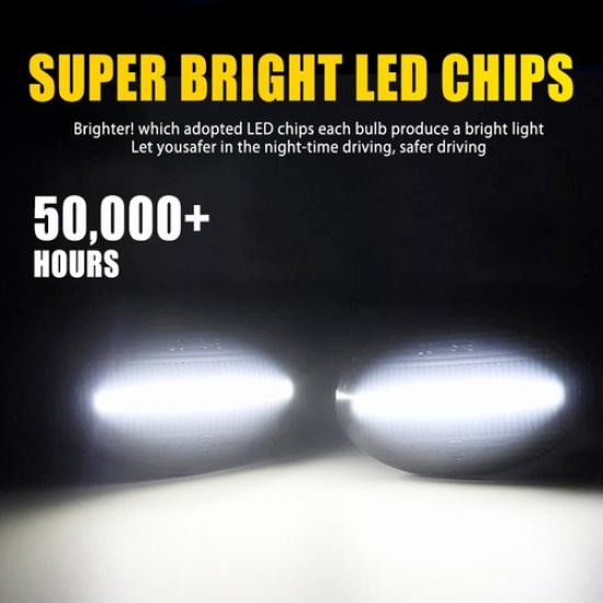 White LED Side Fender Marker Dually Bed Lights For 1999-10 F350 F450 F550 Ford A