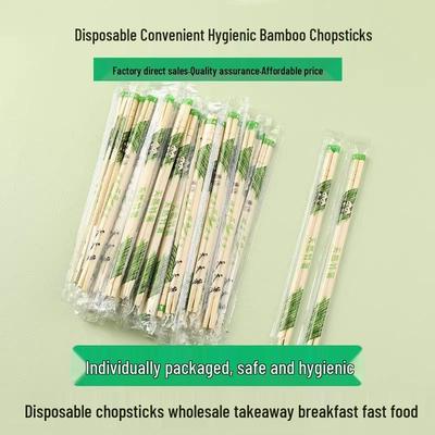 100 Pairs Disposable Individually Wrapped Food-Grade Chopsticks for Takeaway