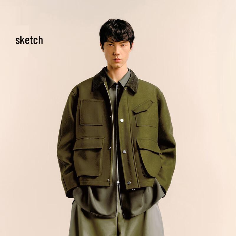 

Мужское зимнее пальто реглан с лацканами из смесовой шерсти XL