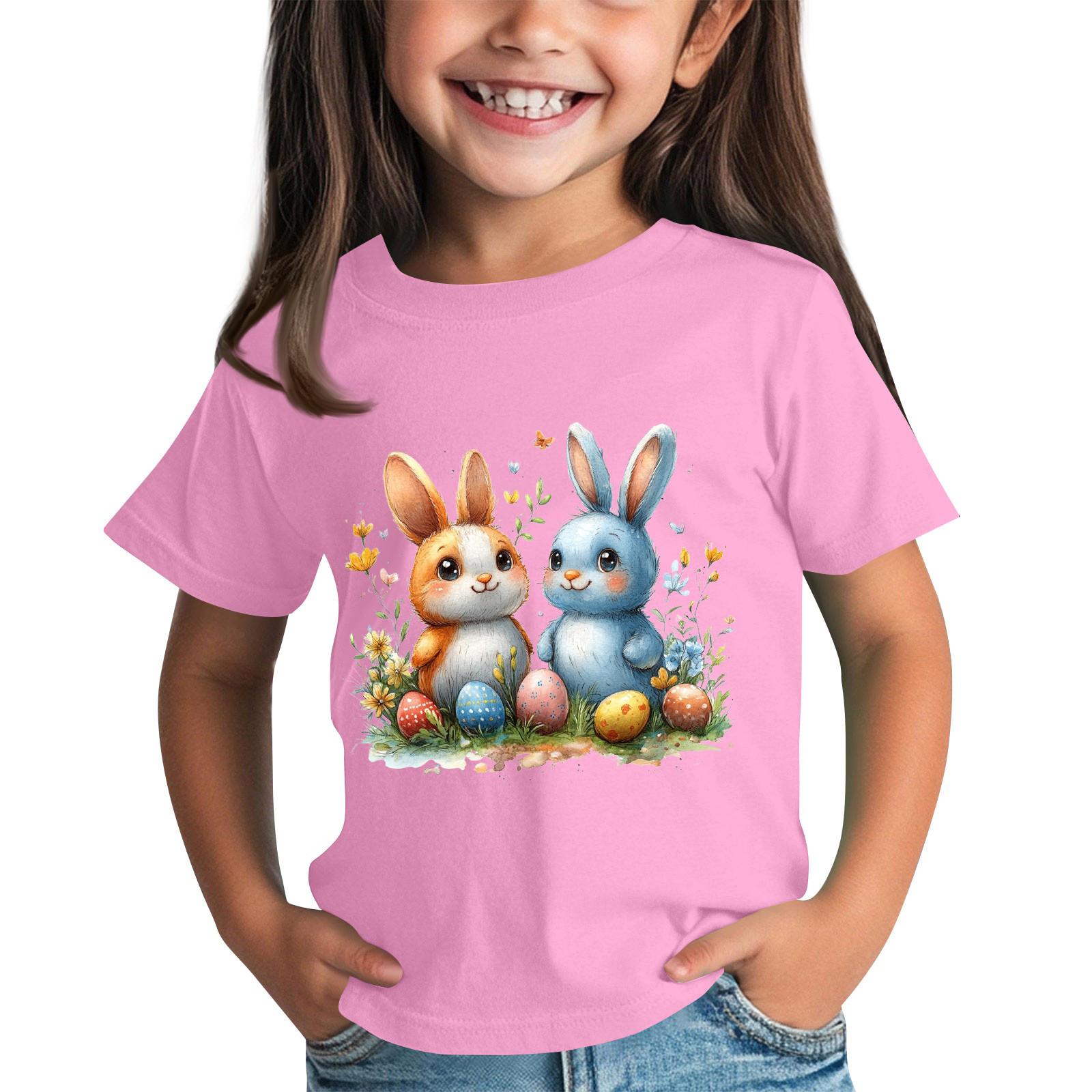 

Детская футболка с коротким рукавом и принтом животных, повседневный топ 100 розовый