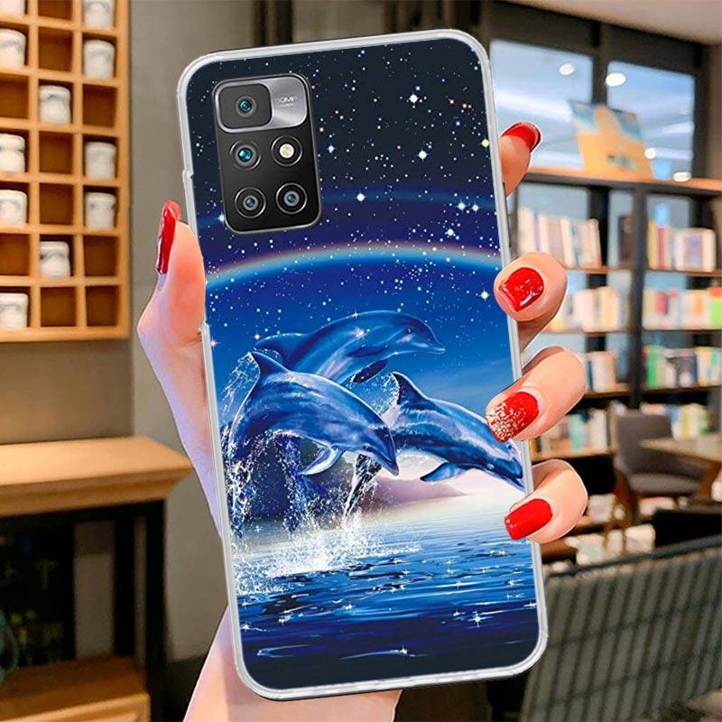 Ocean Animal Cute Dolphin Cover Phone Case For Xiaomi Poco F7 Ultra X7 X6 X5 Pro M7 Redmi 15C 15 13C 13 12C 12 10C 10 9A 9C 9T 9