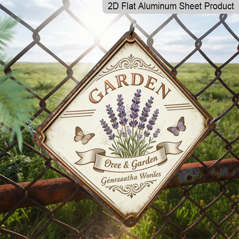 2D Flat - 1pc Lavender Theme Garden Decor Ornament for Mother | Vintage Metal Aluminum Sign, Suitable for Garden, Balcony, Patio, Greenhouse, Living
