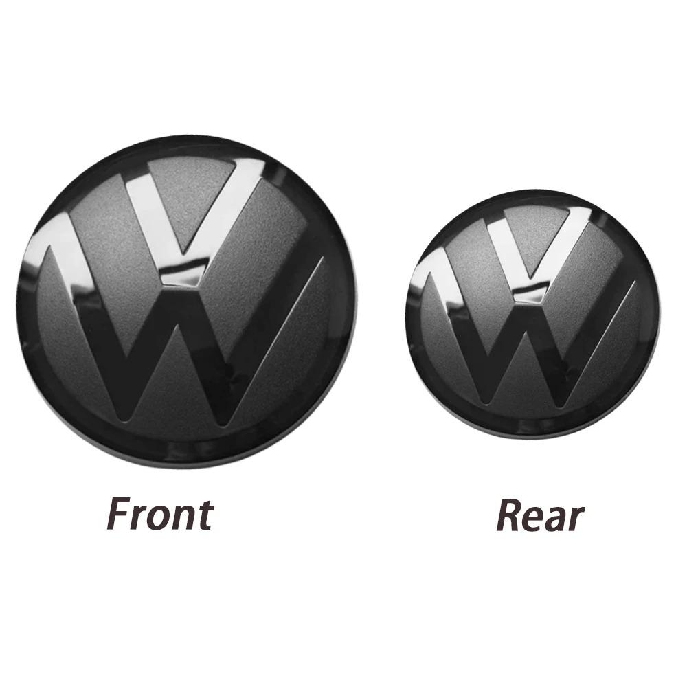 2Pcs Front and Rear Emblem For VW Golf 6/Golf 7/Golf 7.5/Golf 8 Not Affect ACC Modified Black Label Flat Mirror Logo CoverSticke