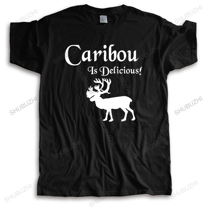 

men cotton teeshirt summer casual t shirt Brand Clothing Caribou is Delicious High Quality top gift Male Short Sleeve T-SHIRT S разноцветный