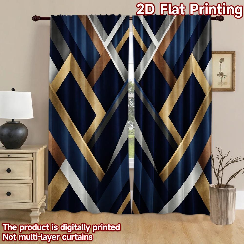 2D flat Photography Backdrop Popular Background cloth Geometric Gold Blue Design 100% Polyester Birthday Party Perfect for