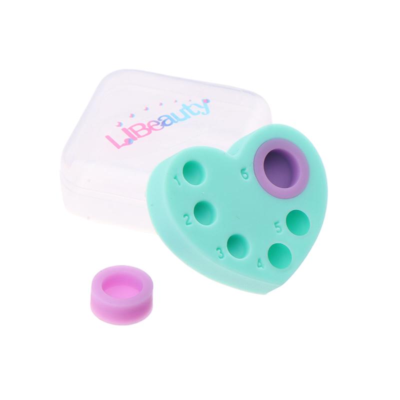 

1 шт. Мини-палитра силикона в форме сердца, многофункциональный лоток для подтяжки и окрашивания ресниц, ламинирования бровей, подушечек для химической завивки ресниц, инструментов для макияжа зелёный