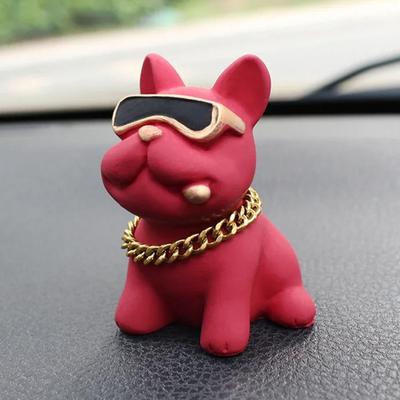 Wear-Resistant Bulldog Car Ornaments Feel Comfortable Resin Material Car Dashboard Decoration Car Accessories Interior Decor