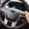 For Ford Ranger Everest Endeavor 2015-2020 ABS Chrome Steering Wheel Cover Sticker Trim Frame Decorator Accessories