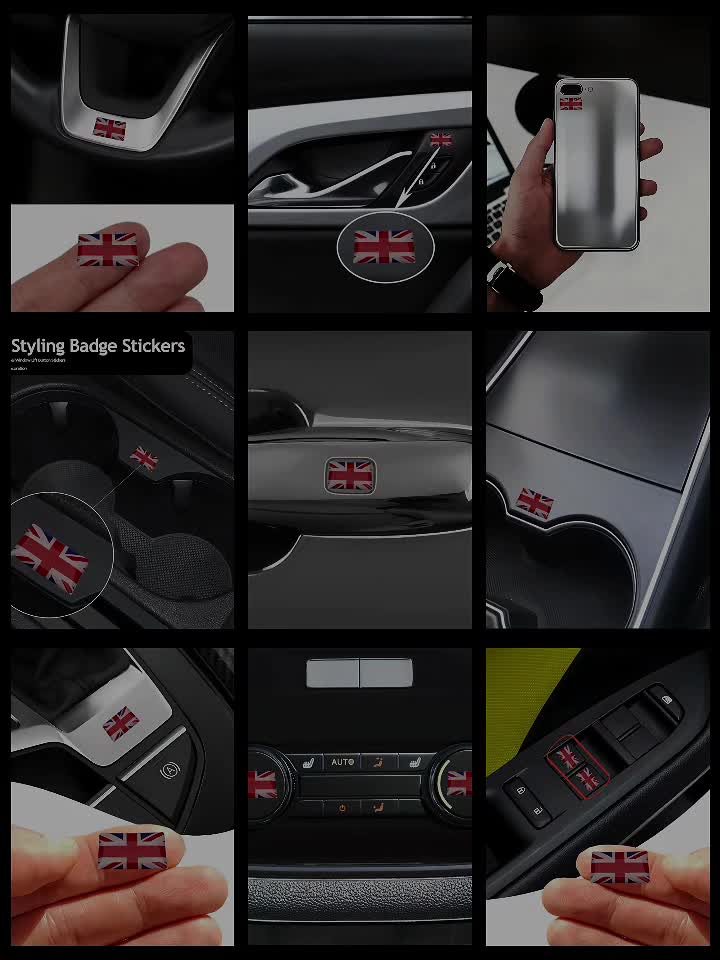 4 Car Stickers/Car Badges/British Flag Car Badge Stickers/Suitable for All Car Accessories, Car Knob Decorations, Door Handle Decorations,