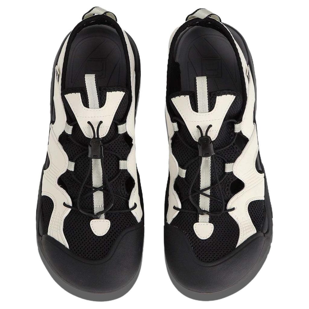 FILA Payto Sandals V2 Synthetic Leather Comfortable Versatile Water Shoes Unisex sandals Beige Black FS262SD03X004013