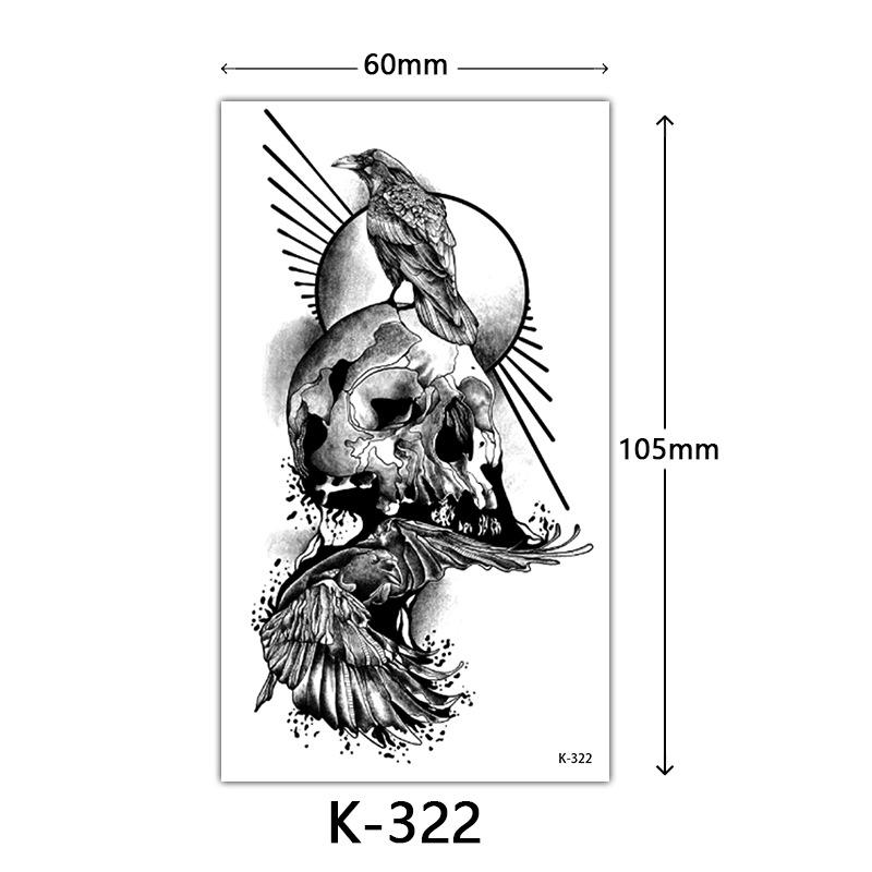 Pegatinas de Tatuaje Impermeables Frescas Pequeñas: Letras Inglesas, Flores, Mariposas, Líneas de Boceto