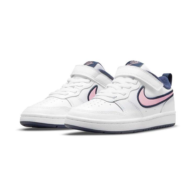 Nike Court Borough 2 Low 2 SE Slip Resistant Cushioning Abrasion Resistant Low top Skateboard Shoes White Blue Pink DB3093-100