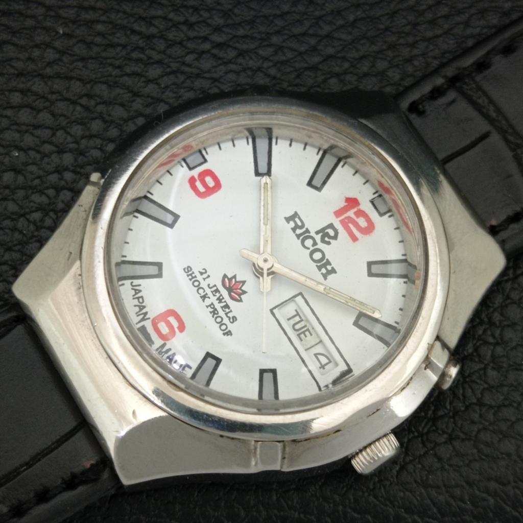 VINTAGE RICOH R31 AUTOMATIC JAPAN MENS WHITE COLOR DIAL WATCH A709412-1