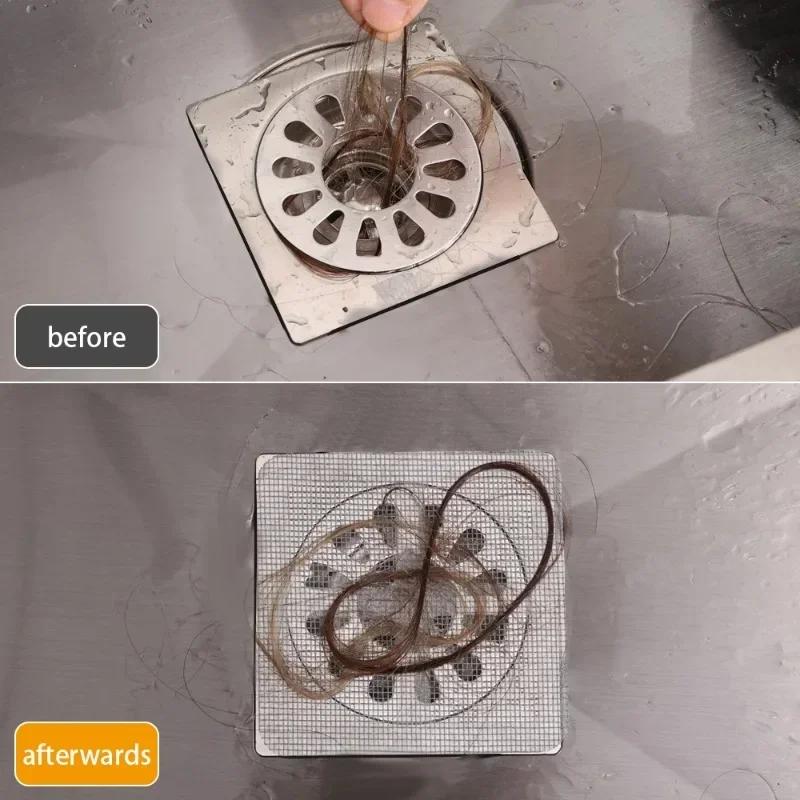 10-200Pcs Anti Blocking Filter Screen Kitchen Bathroom Disposable Floor Drain Sticker Multipurpose Screen Window Repair Subsidy