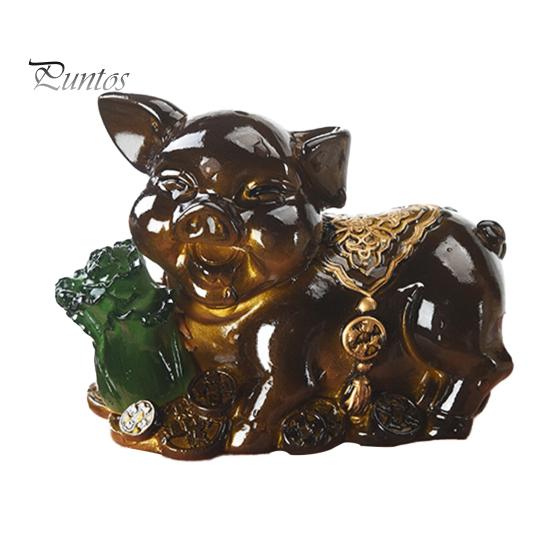 

Lucky Pig Tea Домашня тварина зі смоли, яка змінює колір для чайної церемонії Веселий чайний сервіз Орнамент Вироби для полиць Столи Вітальні L коричневий