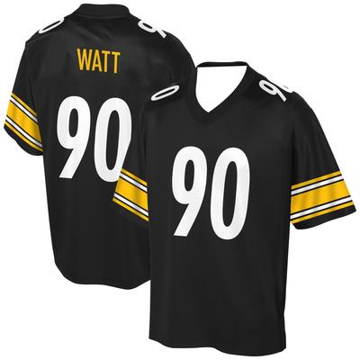 Camiseta de Fútbol Pittsburgh Steelers Negra con Acentos Amarillos/Blancos "Watt 90" Diseño Clásico a Rayas Camiseta Deportiva Estampados 3D Camiseta