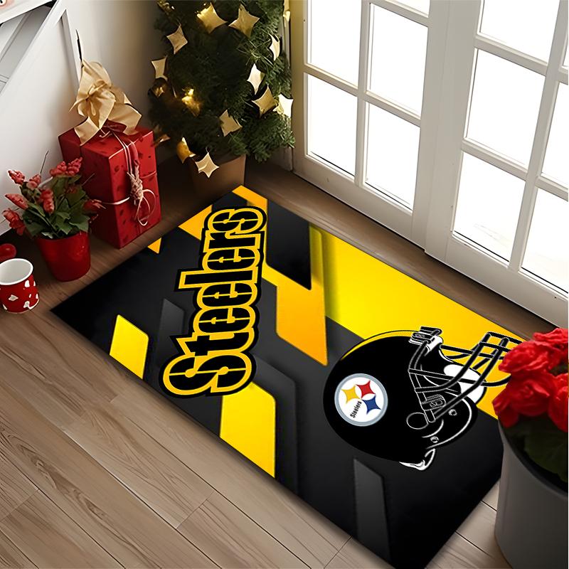1pc Steelers Football Printed Chair Rug for Home Office Use, Living Room Kitchen Game Room Area Carpet