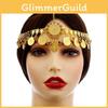 Gemstone Fashion Simulation Decoration Circular Tassel Design Gold Headwear