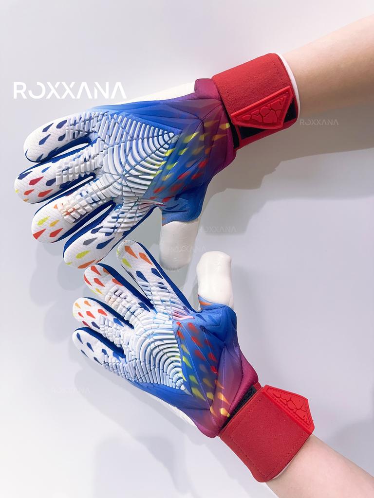 ROXXANA Goalkeeper Gloves Latex Strong Grip Non Slip Durable Wear Resistant Shockproof Comfortable Youth Adult Training Match.