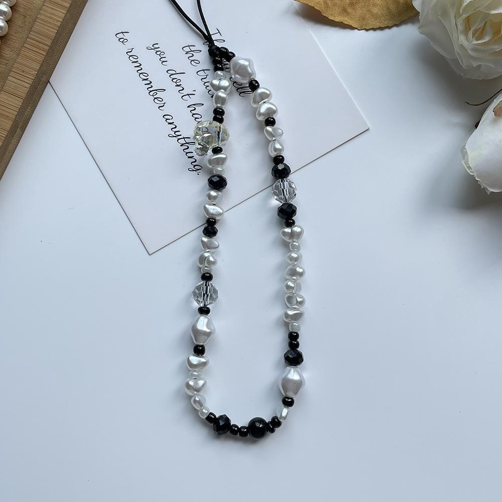 Wrist Short Special-shaped Imitation Pearl Fashion Commuter Mobile Phone Chain Hanging Jewelry Men's and Women's Pendant Rope