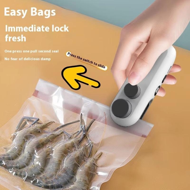 Small Portable Snacks Sealer Manual Sealing Tool Battery Food Preservations Tool Suitable for Home and Office Use