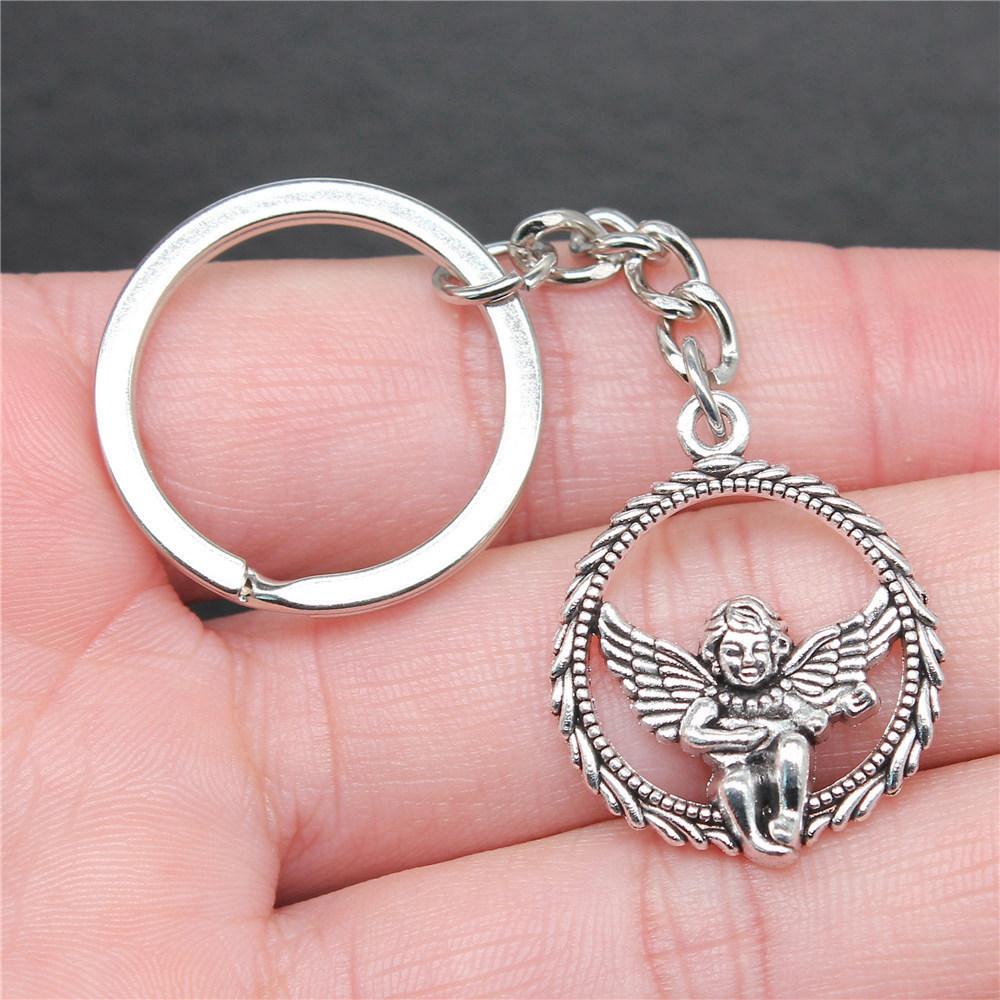 Angel Wings Feathers Heavenly Keychain for Girls Hot Sale Streetwear Bridesmaid Gift Retro Phone Charm
