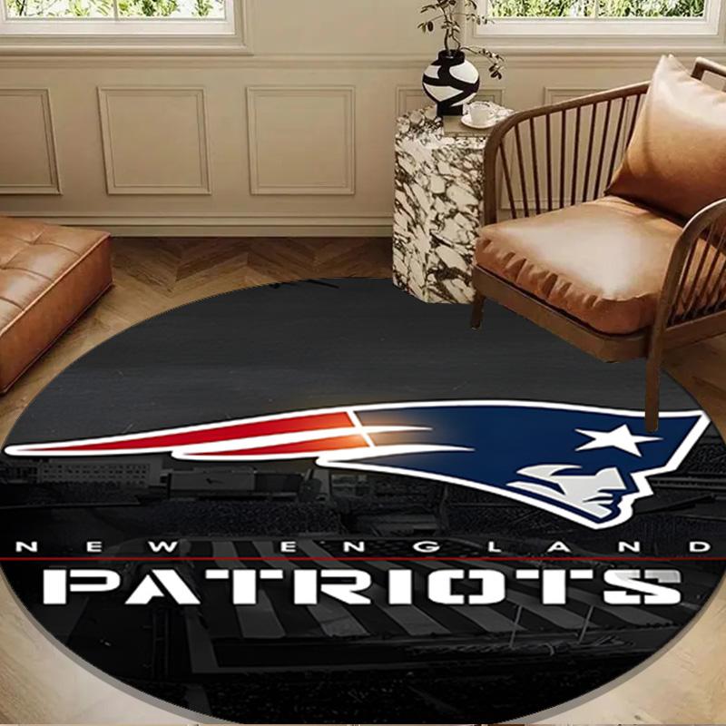 New England Football Team Logo Round mat, Anti-slip Circle Carpet Chair rug For livingroom,Bedroom, doormat home decor Gift Christmas Gifts