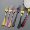 8 stk speil fargerikt servisesett rustfritt stål servisesett middagsfruktgafler bestikksett Oppvaskmaskinsikkert bestikksett