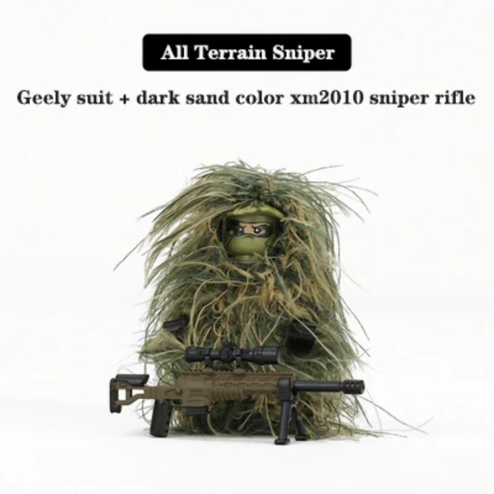 

Военная вездеходная снайперская камуфляжная одежда Строительные блоки Фигурки солдат Оружие AWM Оружейные детали MOC Игровые кубики Детские игрушки белый