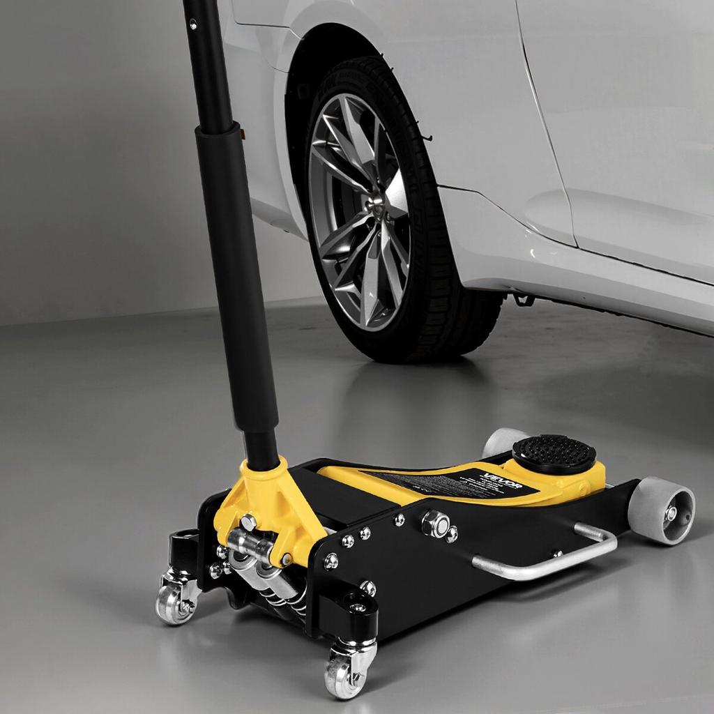 Low Profile Floor Jack, 2.5 Ton Capacity, Aluminum & Steel Racing Floor Jack with Dual Pistons Quick Lift Pump, Hydraulic Trolley Car Lift for Sedans
