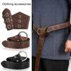 Mittelalterliches Gürtel-Armschienen-Set, Vintage-Gürtel-Armschiene und Kordelzug-Tasche, Wikinger-Piraten-Ritter-Kostüm-Zubehör für Männer und Frauen