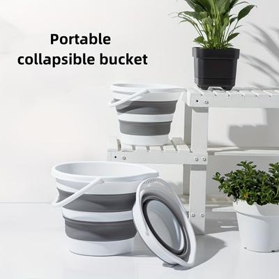 Collapsible Silicone Bucket for Outdoor Use Travel Fishing Durable Portable Multi-Functional with Secure Lid, Ideal for Camping and Hiking