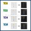 T21/22/24/25 Skydance Wall Mounted Glass Touch Panel Controller 4 ZONE Dimming / CCT/ RGB/ RGBW / RGBCCT Use with AAAX 2 Battery