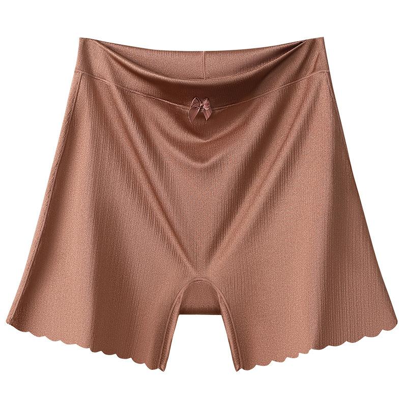 

Women s Summer Thin Ice Silk Cross Anti Light Low Waist Pregnant Leggings L коричневий