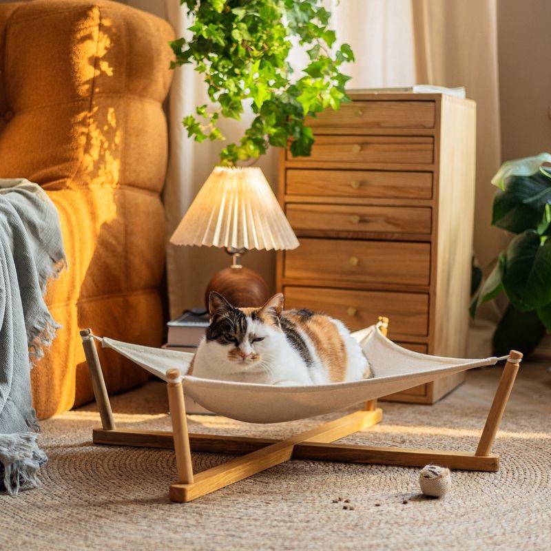Removable Cat Loft Bed Wooden Wear-Resistant Cat Hammock Pet Hammock Space Saving Hammock Cat Bed