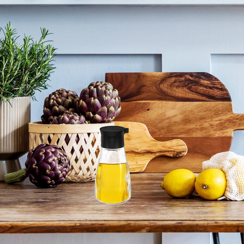 Glass Oil Pot Storage Bottle Black Kitchen Seasoning Bottle Easy Clean Sauce Container for Home Restaurant Oil Pot
