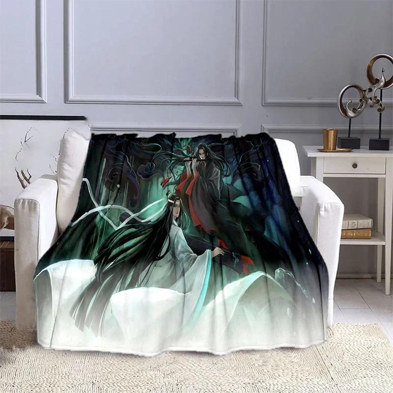 Maßgefertigte Mo Dao Zu Shi Anime-Decke, Flanell-Familiendecke, Cartoon-Mikrofaser-Plüschflanell-Überwurfdecke für Bett, Sofa und Bettwäsche