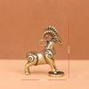 Massive Messing Chinesische Tierkreiszeichen Schaf Statue Flacher Sockel Glücksbringendes Ornament für Büro Schreibtisch Dekoration Sammlung Geschenk