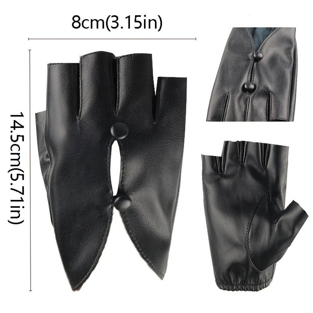 PU Leather Women Leather Gloves Anti-Slip Button Hole Dance Performance Gloves Breathable Shock Absorption Leather Gloves
