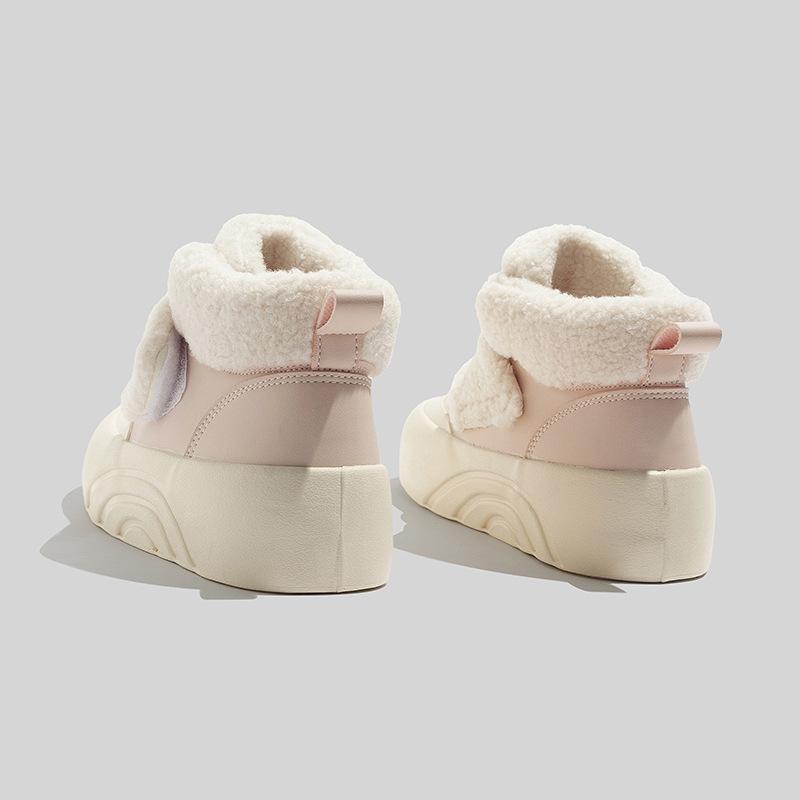Belle velvet thickened warm cotton shoes winter new student high-top thick-soled cold-proof Velcro