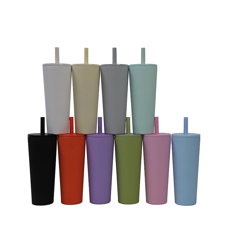Popular Silicone Straw Stainless Steel Thermal Insulation Water Cup High Value Student High Value Large Capacity Straw Cup