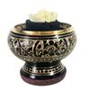 Black Brass Incense Burner with Stand for Incense and Resin Incense, Frankincense, Myrrh, Agarwood, and Benzoin (Resin Incense Burner Only)